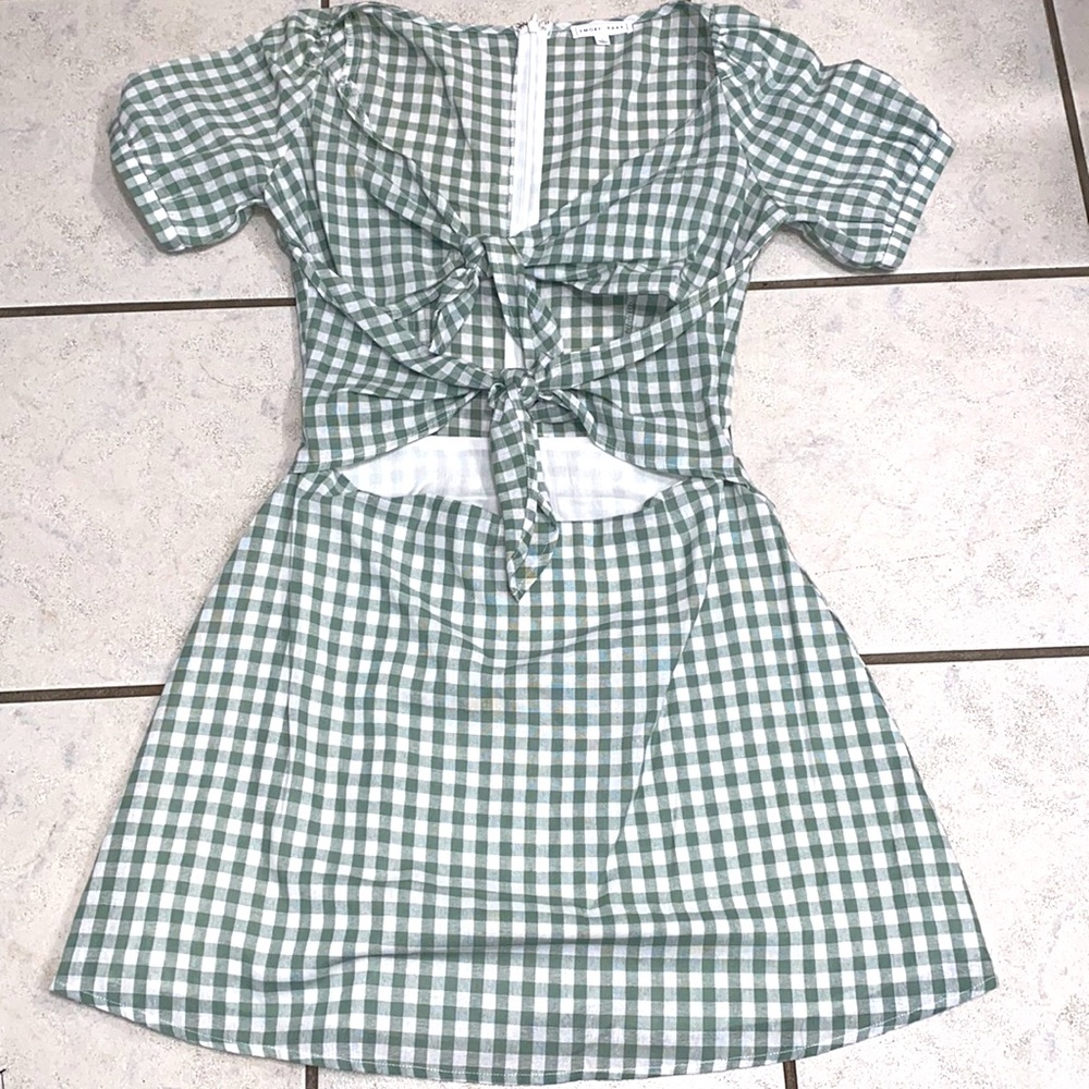 Multicolor Gingham Tie-front Dress